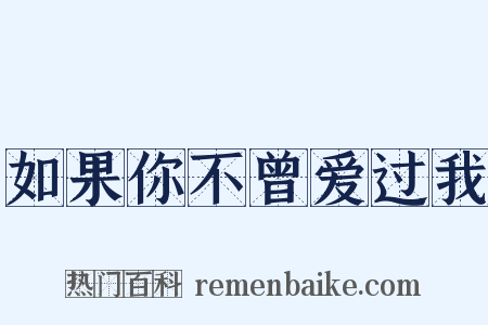 如果你不曾爱过我是什么意思的图片
